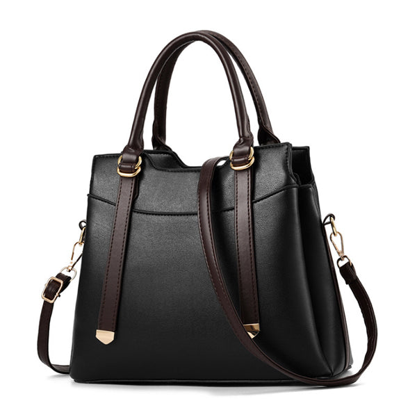 SOLID BROWN DARKER HANGER DETAILED HANDBAG