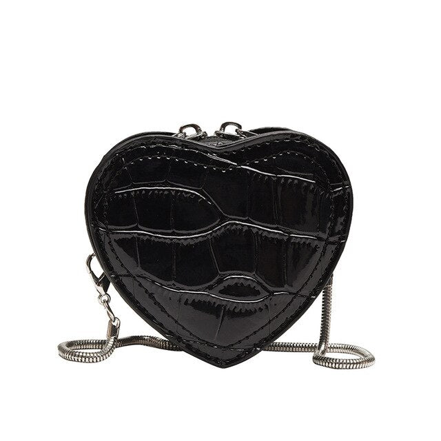 HEART SHAPED MINI RED CROSSBODY BAG