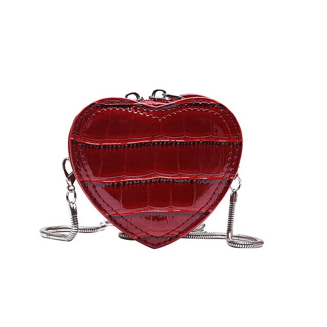 HEART SHAPED MINI RED CROSSBODY BAG