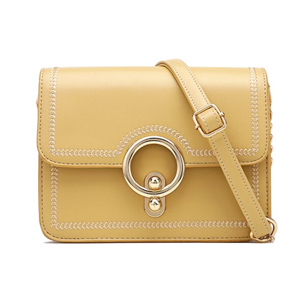 GOLD ROUND BUTTON DETAILED SHOULDER BAG