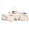 6PCS BEIGE AND GREY BAG SET