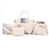 6PCS BEIGE AND GREY BAG SET