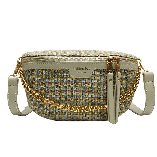 KNITTED WHITE MESSENGER BAG