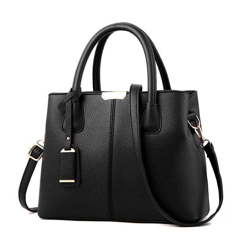 BASIC PU LEATHER BLACK OFFICE STYLE BAG