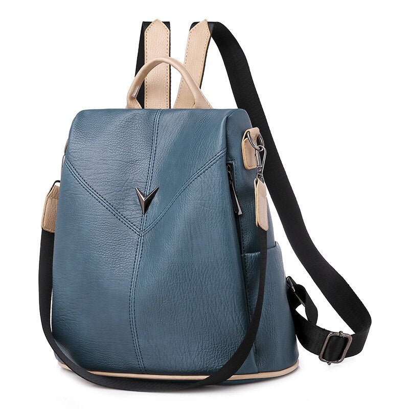 SOLID BLUE SCHOOL BACKPACK