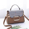 PLAID FLAP DETAILED GREY SHOULDER BAG