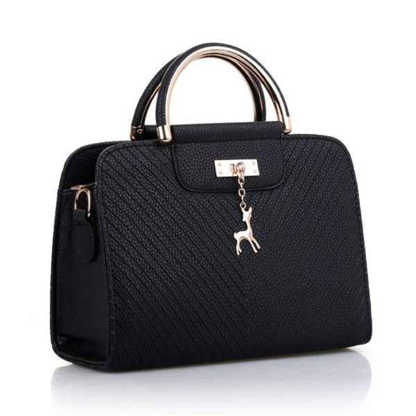 HARD HANDLE NAVY BLUE OFFICE STYLE HANDBAG