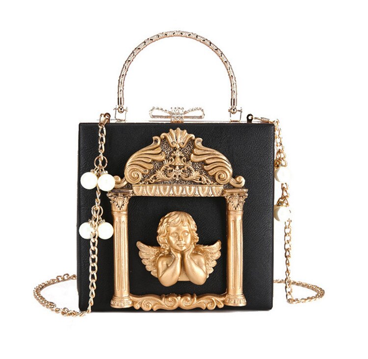 GOLD LOVE ANGEL EMBOSSED HANDBAG