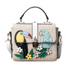 TWO PARROT PRINTED HANDBAG