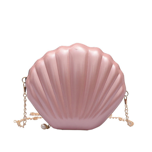 PINK SHEEL SHAPED SHOULDER BAG