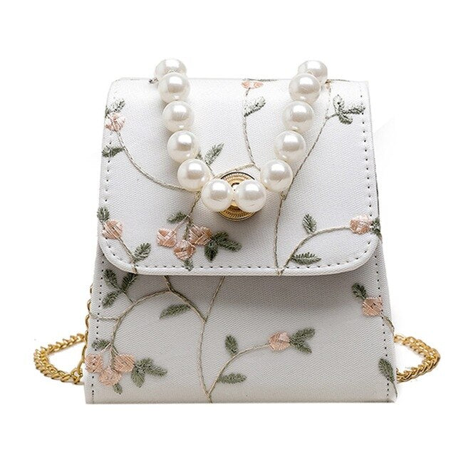 EMROIDERY FLOWERS DETAILED HANDBAG