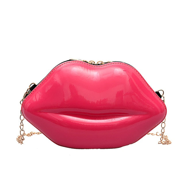 CLACK LIP SHAPED SHOULDER BAG