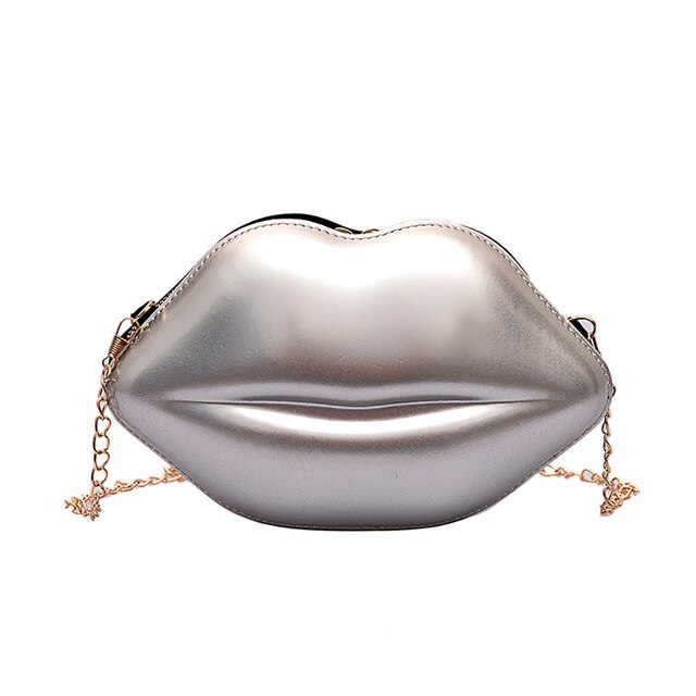 CLACK LIP SHAPED SHOULDER BAG