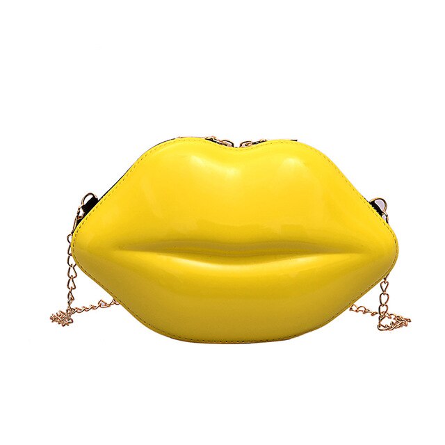 CLACK LIP SHAPED SHOULDER BAG