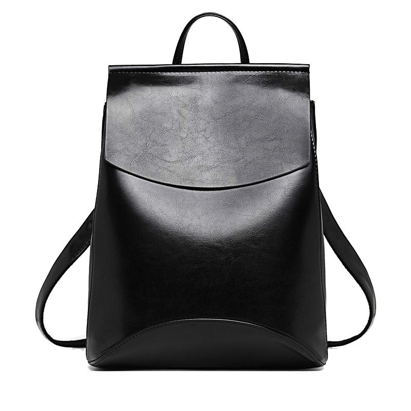 BASIC SOLID PU LEATHER BACKPACK