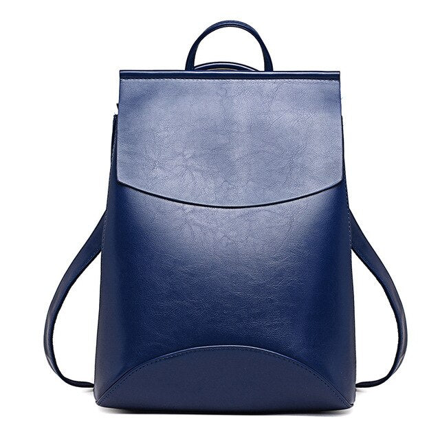 BASIC SOLID PU LEATHER BACKPACK