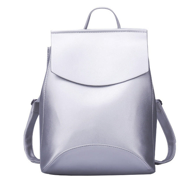 BASIC SOLID PU LEATHER BACKPACK