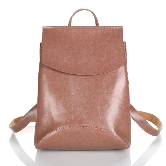 BASIC SOLID PU LEATHER BACKPACK