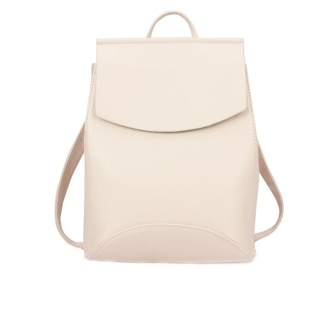 BASIC SOLID PU LEATHER BACKPACK