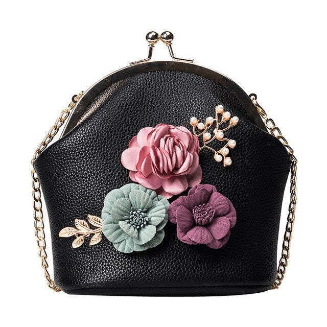 STEREO FLOWER INLAID CROSSBODY BAG