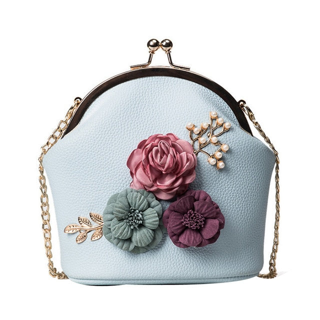 STEREO FLOWER INLAID CROSSBODY BAG