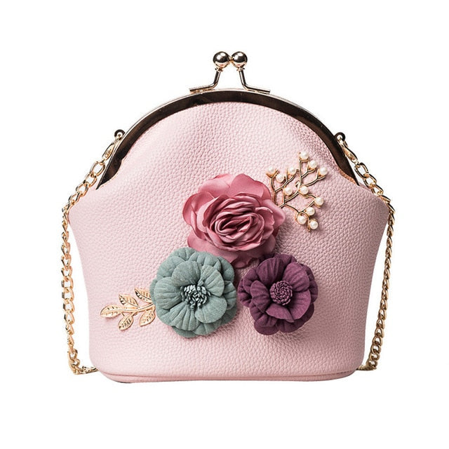 STEREO FLOWER INLAID CROSSBODY BAG