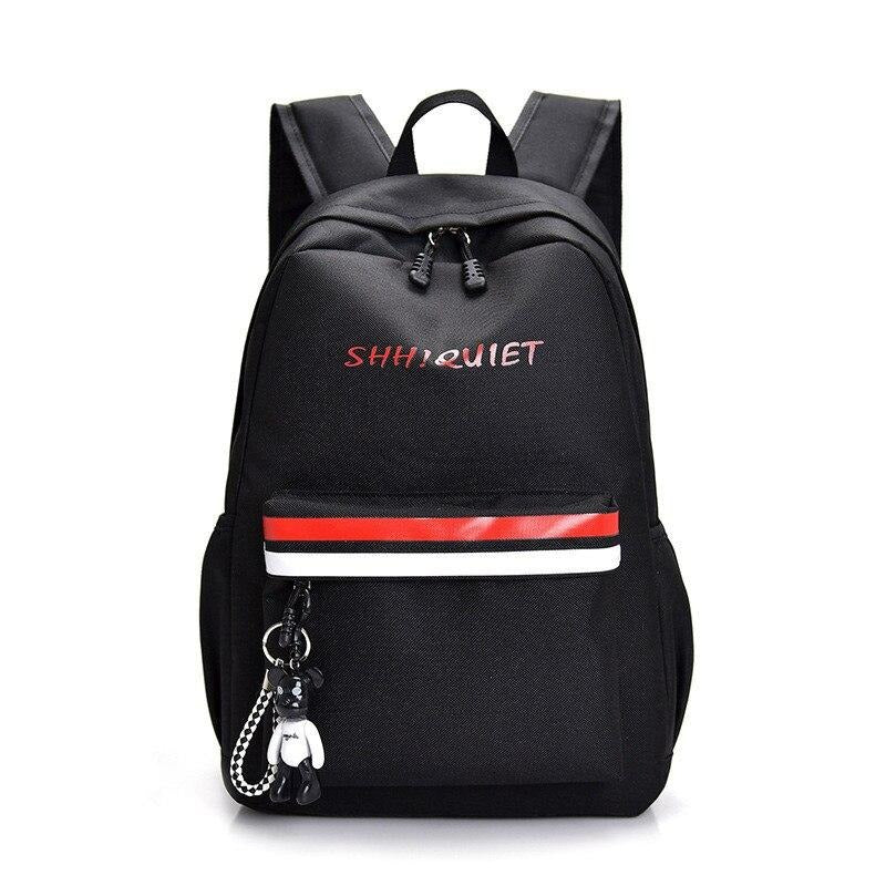 LARGE CAPACITY NYLON BLACK BACKPACK