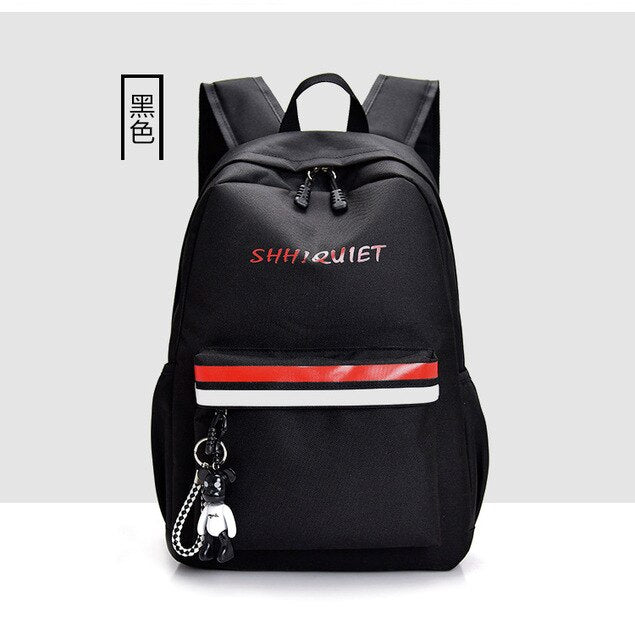 LARGE CAPACITY NYLON BLACK BACKPACK