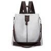 WHITE SOFT LEATHER PREPPY STYLE BACKPAK