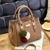 FLUFFY TASSEL DETAILED HIGH CAPACITY HANDBAG