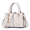 SOLID COLOR WHITE TASSEL DETAILED HANDBAG