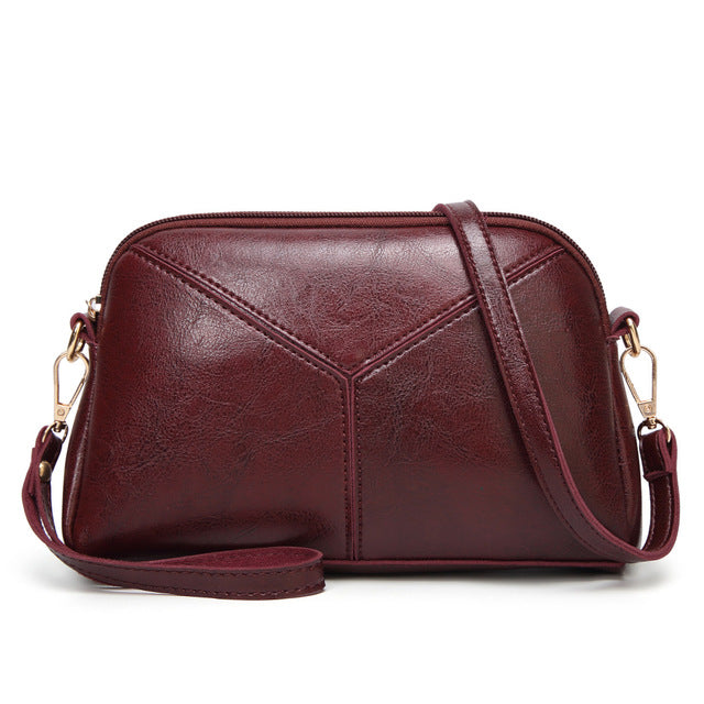 RED BASIC PU LEATHER SHOULDER BAG