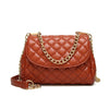 GOLD CHAIN DETAILED RED SHOULDER BAG