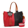 RED AND BLACK SYNTETHIC LEATER SHOULDER BAG