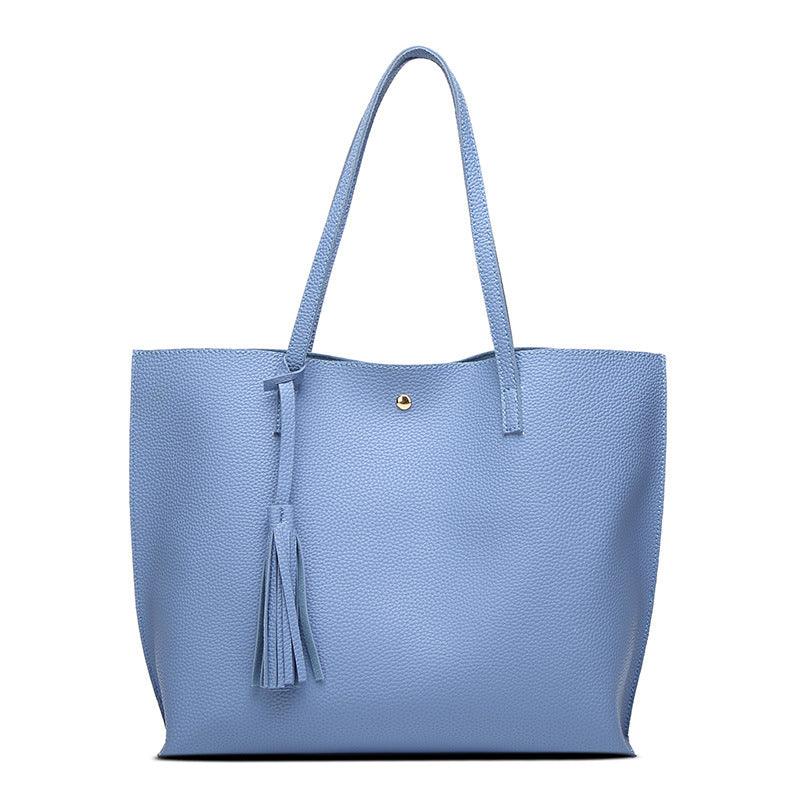 BLUE BIG SHOULDER BAG