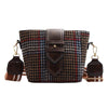 MULTICOLOR PLAID PATTERINED SHOULDER BAG