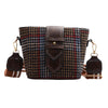 MULTICOLOR PLAID PATTERINED SHOULDER BAG