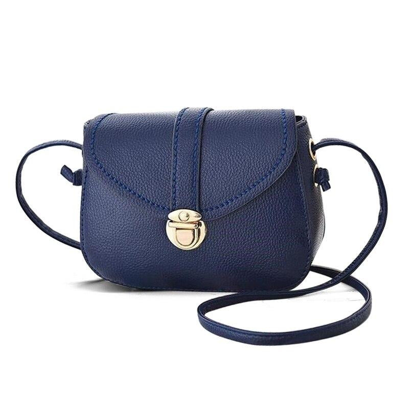 NAVY BASIC SHOULDER BAG WITH FLAP DETAILED