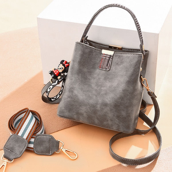 BLACK SOFT PU LEATHER  SHOULDER BAG