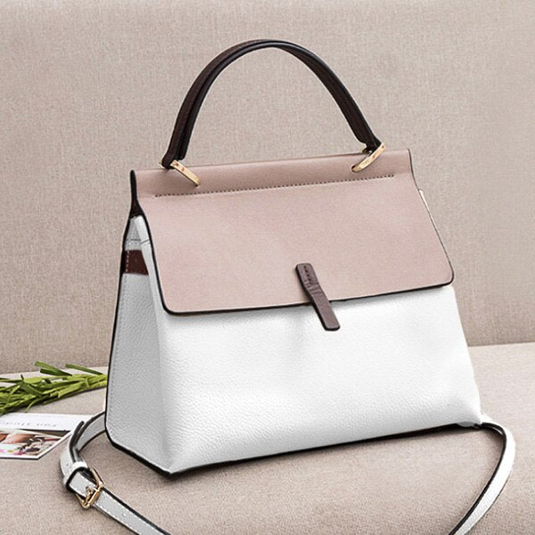 CONTRASTING COLOR DETAILED BASIC HANDBAG