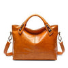 OIL WAX LEATHER RED HANDBAG