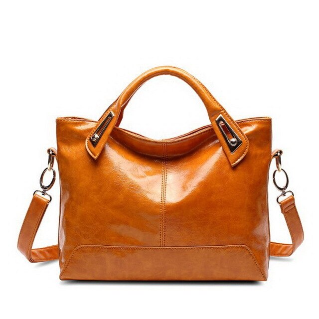 OIL WAX LEATHER RED HANDBAG