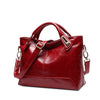 OIL WAX LEATHER RED HANDBAG