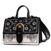 B&W EMBROIDERED MINI SHOULDER BAG