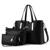 3PCS BLACK SERPENTINE BAG SET