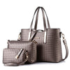 3PCS BLACK SERPENTINE BAG SET