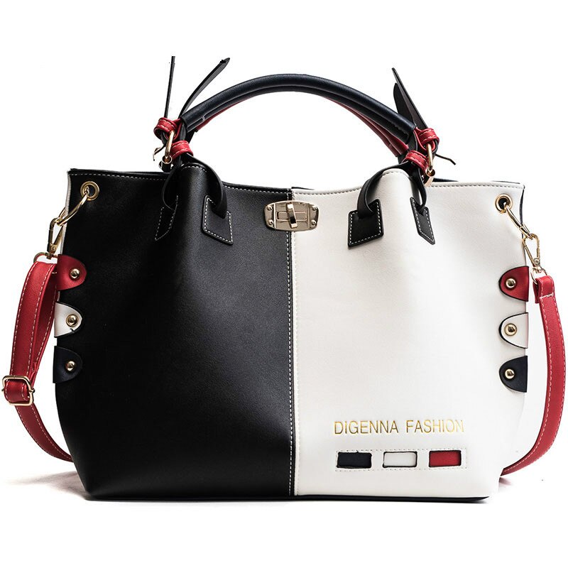 CONTRAST COLOR PATCHWORK HANDBAG