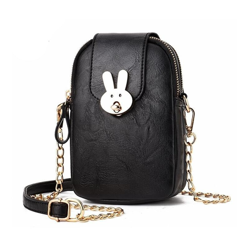 RABBIT BUTON DETAILED SHOULDER BAG