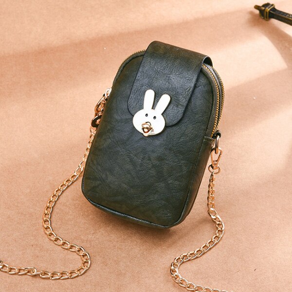 RABBIT BUTON DETAILED SHOULDER BAG