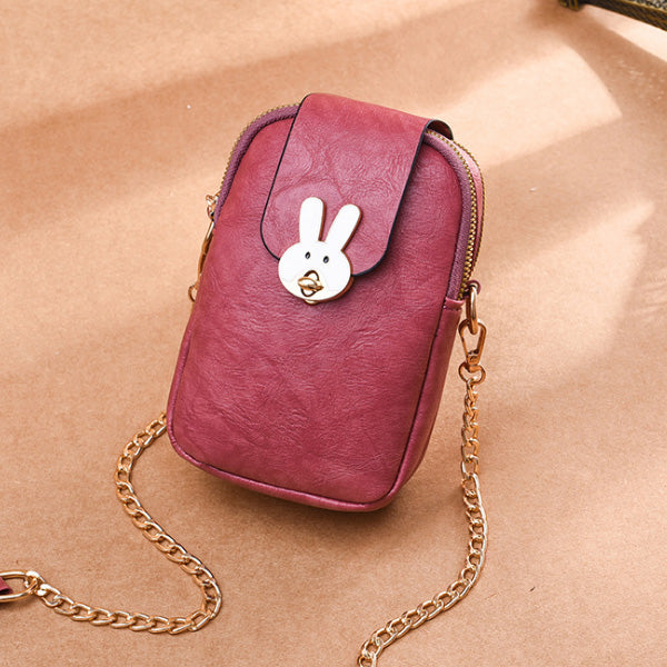 RABBIT BUTON DETAILED SHOULDER BAG